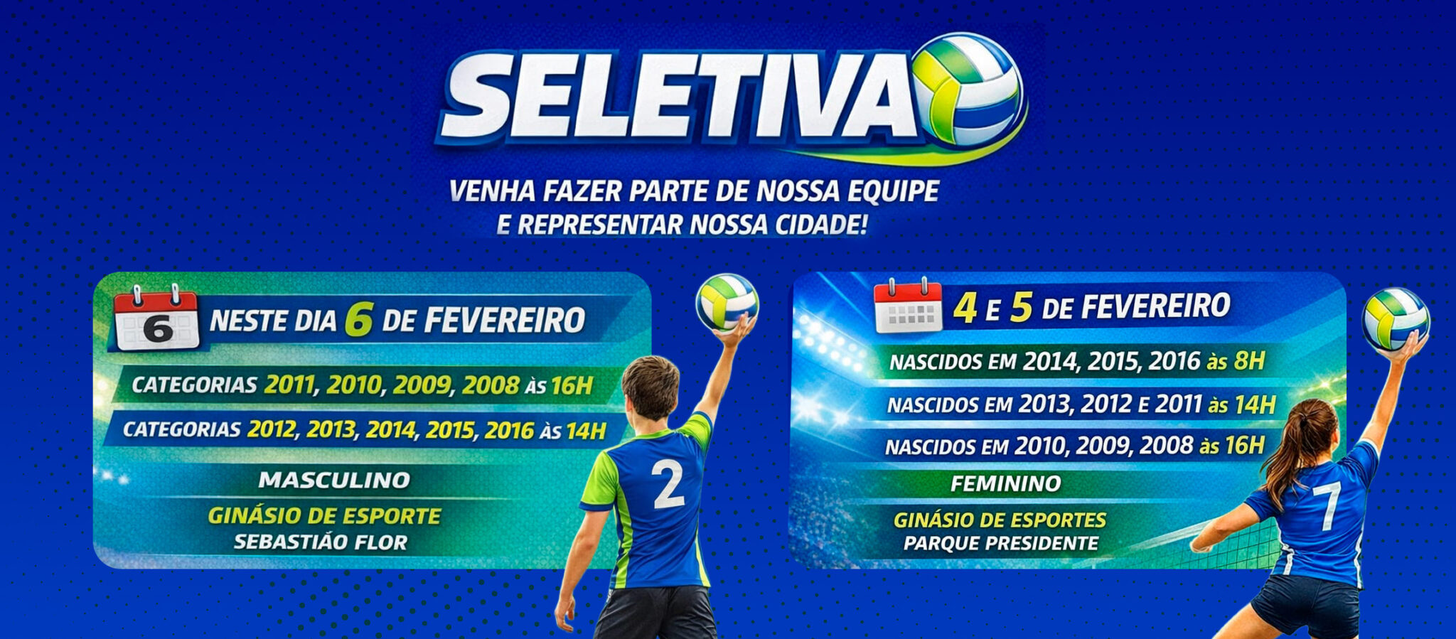 Prefeitura promove seletiva de voleibol para formar equipes que representarão Foz do Iguaçu