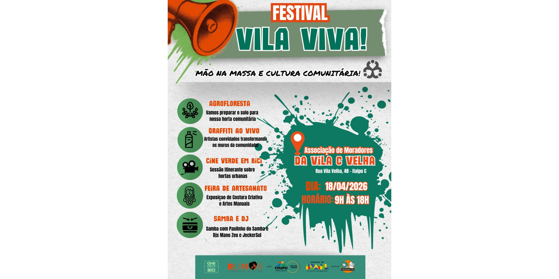 Festival Vila Viva promove mutirão e programação cultural na Vila C neste sábado
