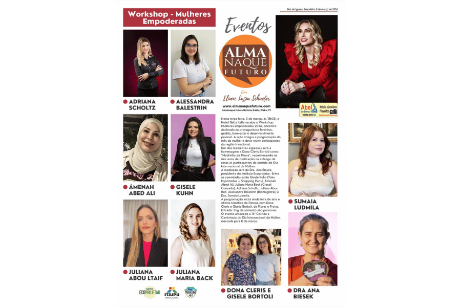 Workshop Mulheres Empoderadas 2026 acontece nesta terça-feira no Hotel Bella Italia