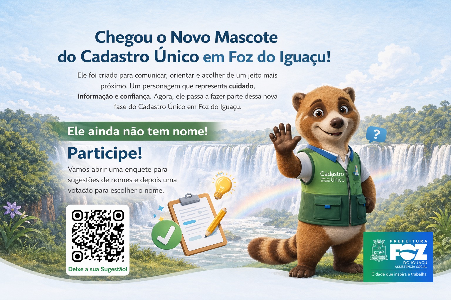 Secretaria Municipal de Assistência Social convida moradores a sugerir nome do mascote do Cadastro Único